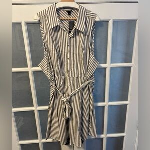 Torrid Striped Gray Sleeveless Dress